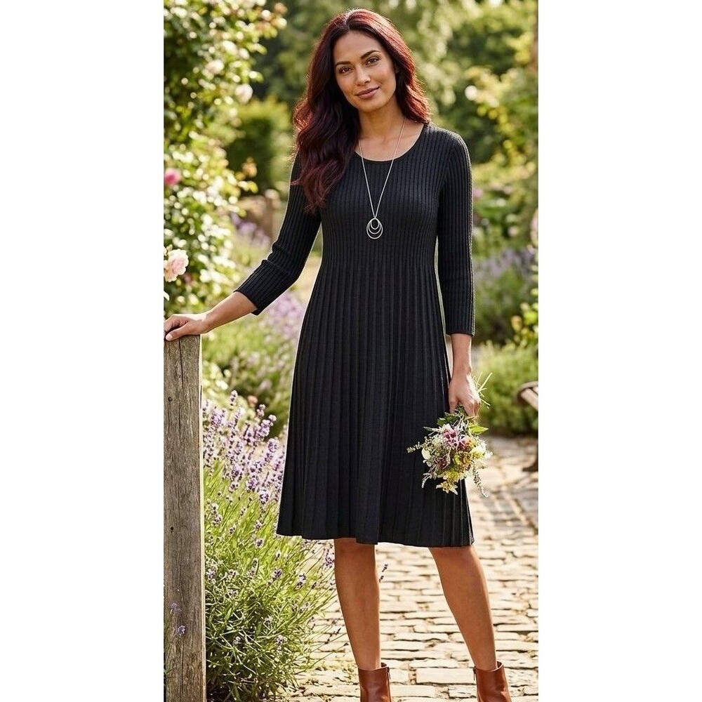 Eileen Fisher Women’s Black 100% Wool Dress Size XS